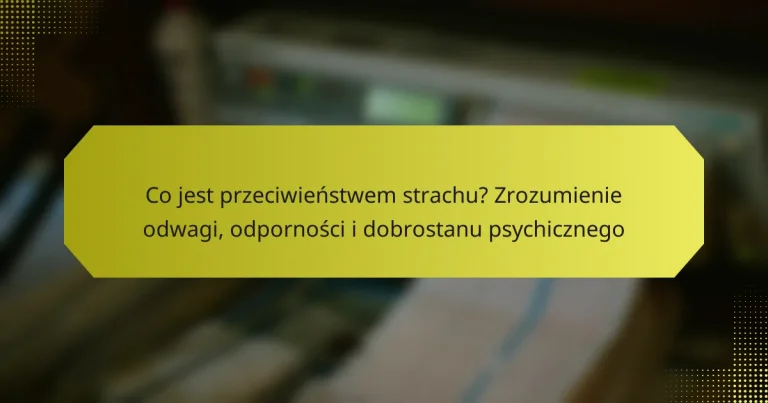 Co jest przeciwieństwem strachu? Zrozumienie odwagi, odporności i dobrostanu psychicznego