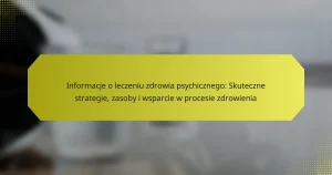 Informacje o leczeniu zdrowia psychicznego: Skuteczne strategie, zasoby i wsparcie w procesie zdrowienia