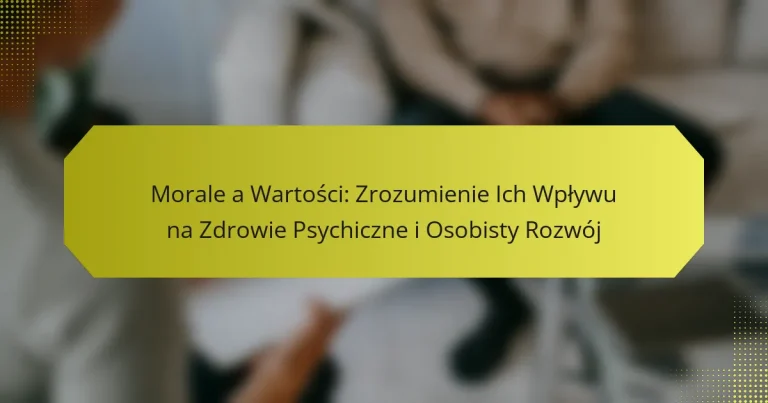 Morale a Wartości: Zrozumienie Ich Wpływu na Zdrowie Psychiczne i Osobisty Rozwój