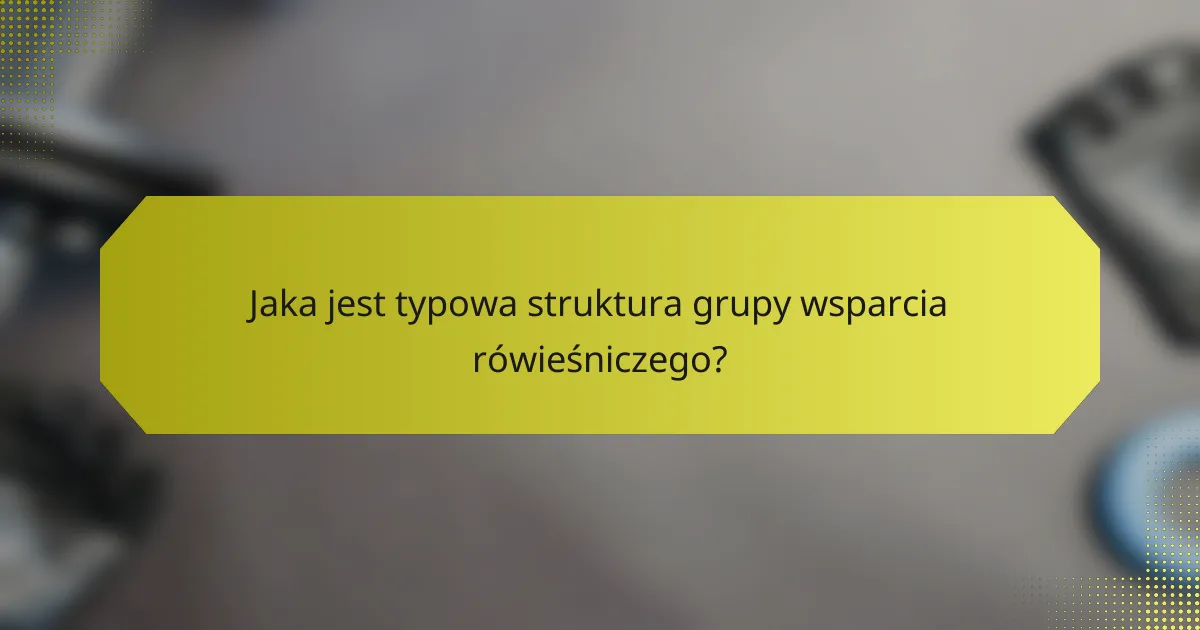 Jaka jest typowa struktura grupy wsparcia rówieśniczego?