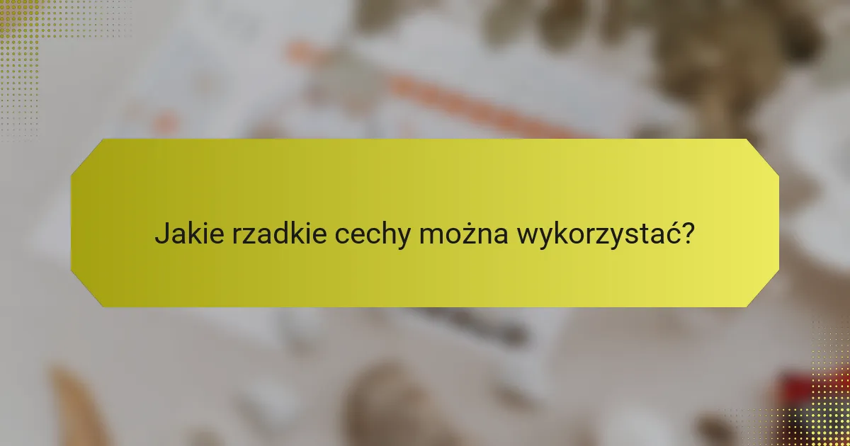 Jakie rzadkie cechy można wykorzystać?