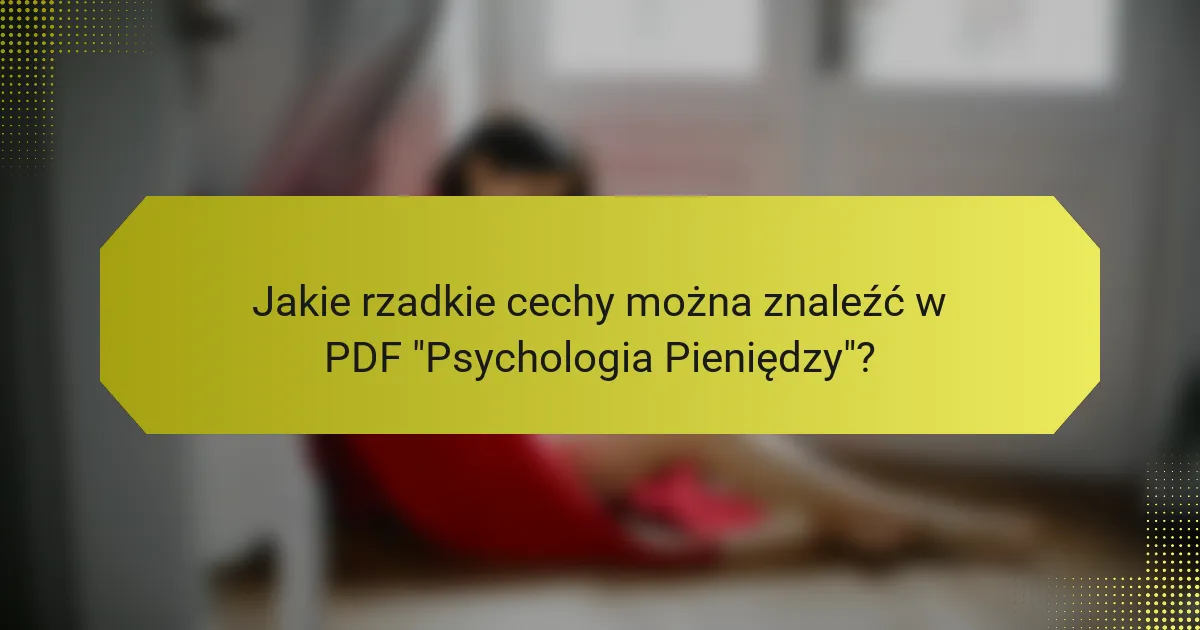 Jakie rzadkie cechy można znaleźć w PDF 