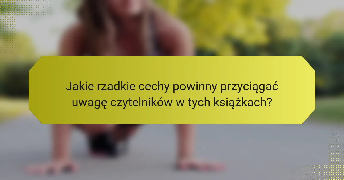 Jakie rzadkie cechy powinny przyciągać uwagę czytelników w tych książkach?